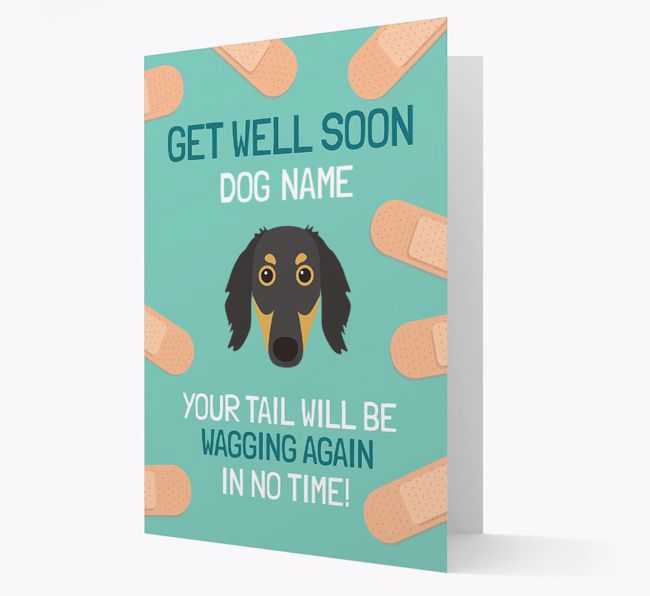 Personalised 'Get well soon {dogsName}' Card with {breedFullName} Icon